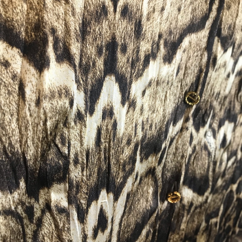Roberto Cavalli Animal Print 100% Silk Blouse - Picture 3 of 8